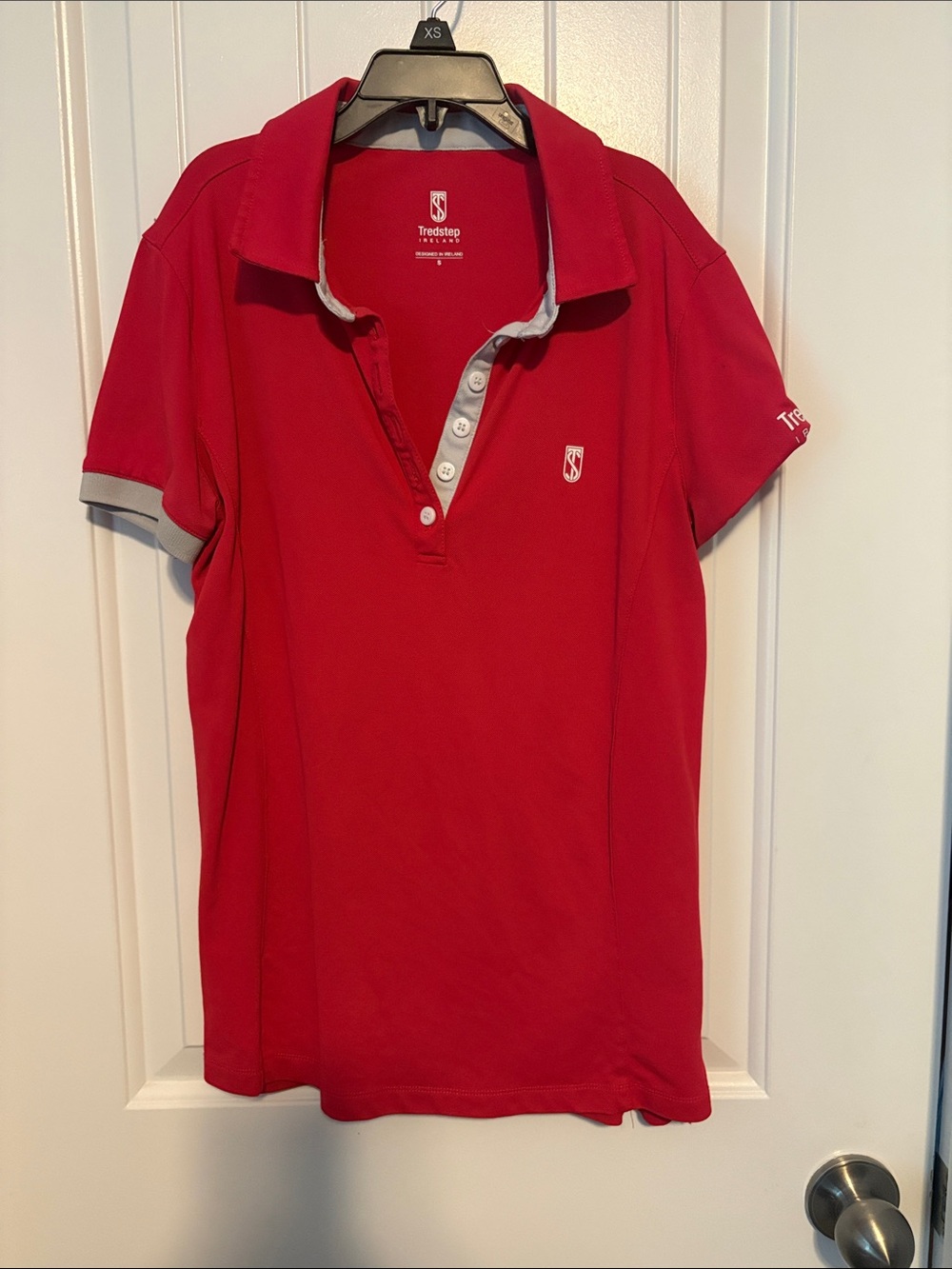 Women’s Red Polo Top